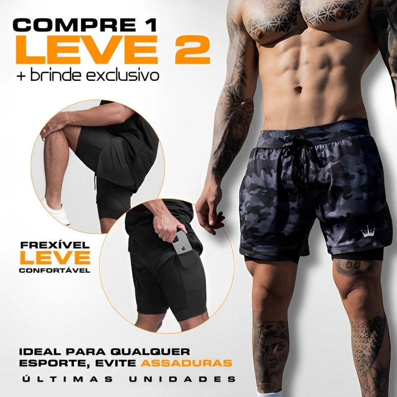 Shorts Dry-Fit™ de Compressão BZN - COMPRE 1 LEVE 2 + Brinde